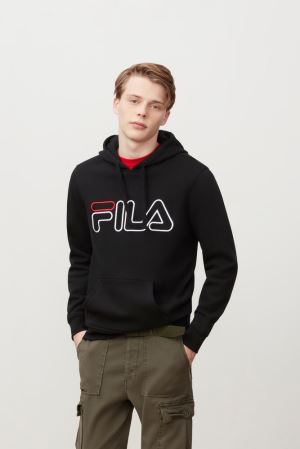 FILA Prati Hoodies Black / Red / White,Mens Clothing | CA.ABGHSP076